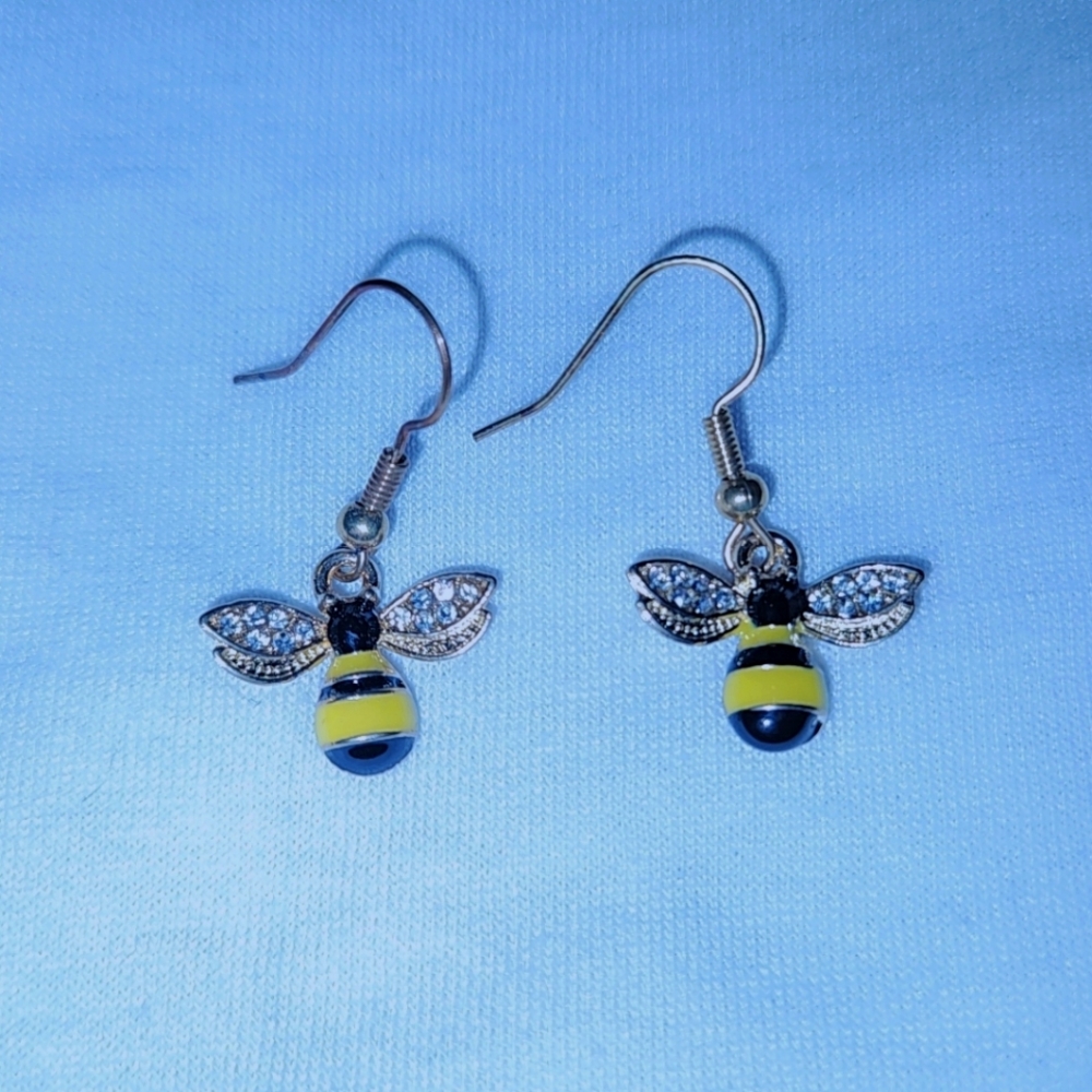 Homemade bumble bee earrings!